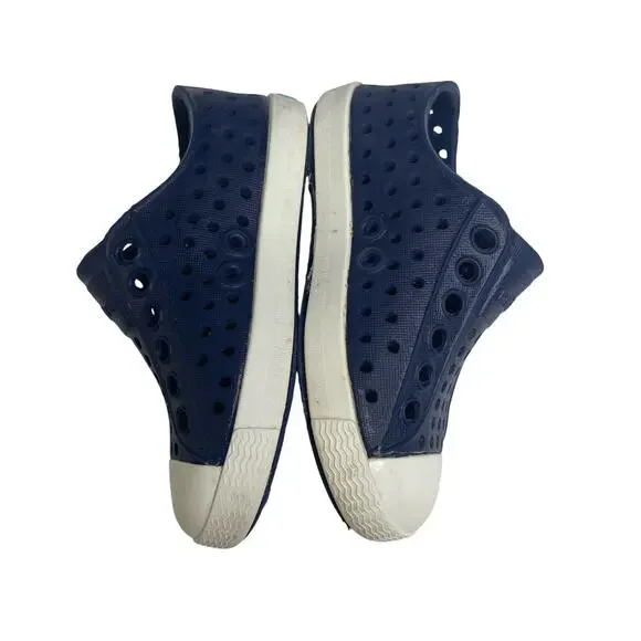 Native Jefferson Shoes Girls Boys Baby 4 Blue Slip on - Picture 3 of 7